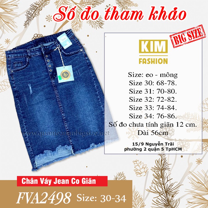Chân Váy Jean Co Giãn Bigsize FVA2498 Size 30-34 | BigBuy360 - bigbuy360.vn