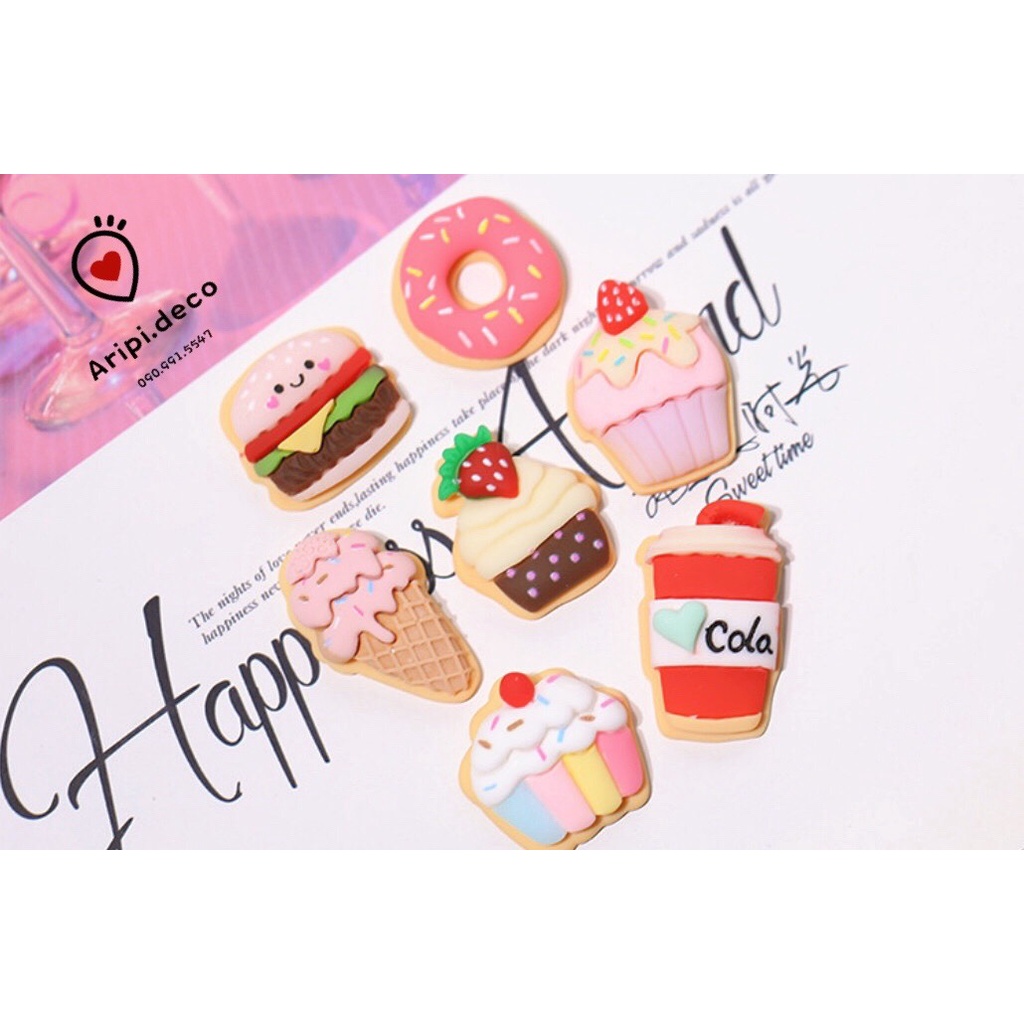 Charm bánh cookie bánh nướng dễ thương B89 /Nguyên liệu làm phụ kiện handmade / resin