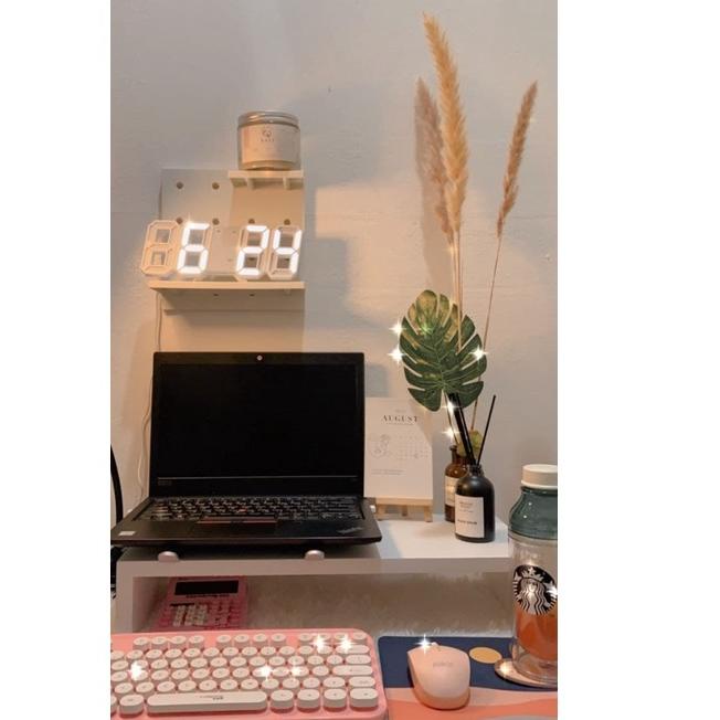 Giá Đỡ Màn Hình Máy Tính Bằng Gỗ Tự Nhiên Kích Thước 50x20x10 cm Đa Năng Màu Trắng Đen Cho Pc lg Tv Apple Acer Samsung Asus Dell Sturdybogor