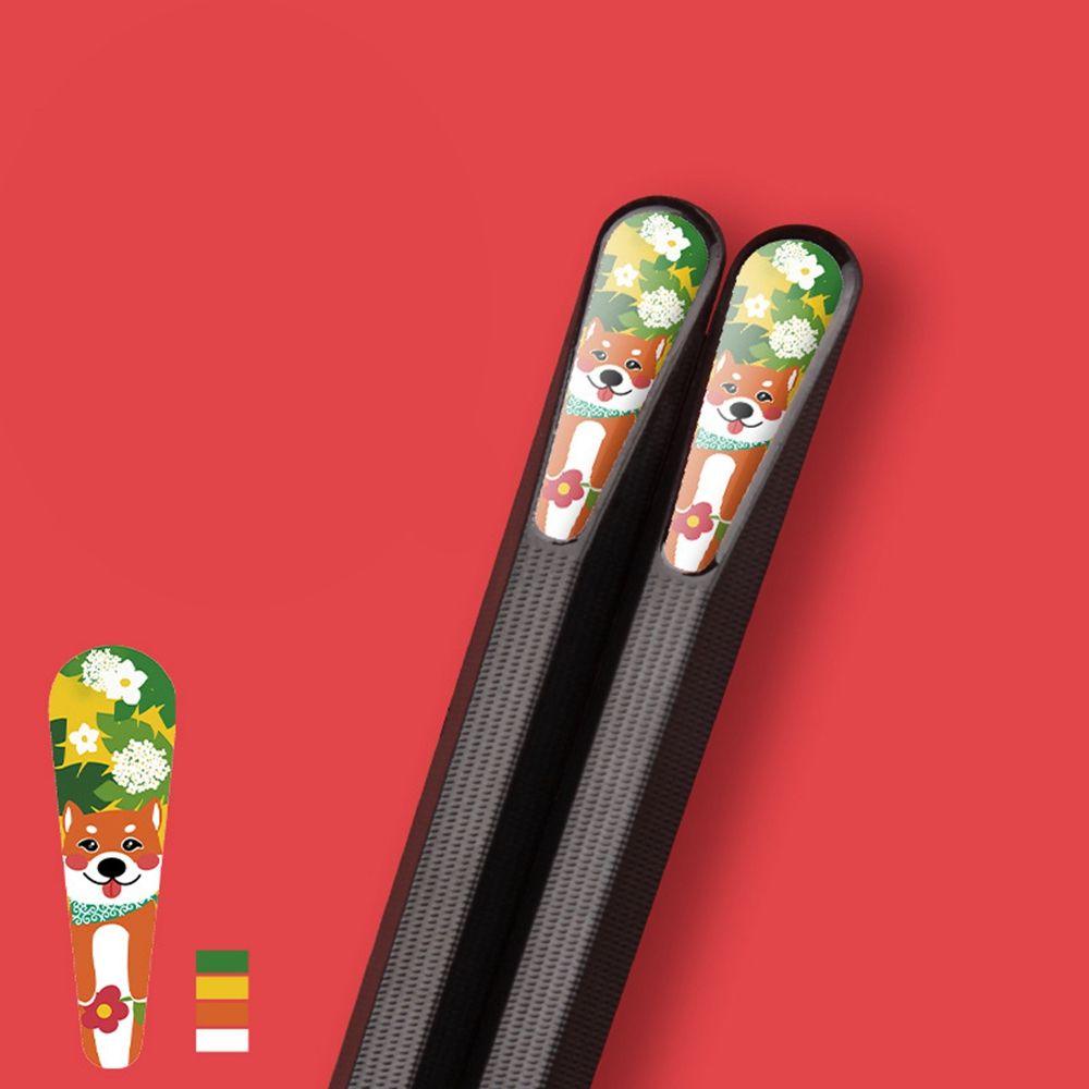 Bộ Đũa Ăn 24cm Bằng Sợi Thủy Tinh Chống Trượt Họa Tiết Hoạt Hình Có Thể Tái Sử