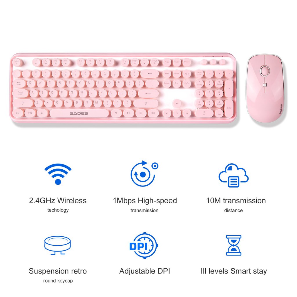 Bộ bàn phím và chuột không dây 3 nút cho PC / Laptop