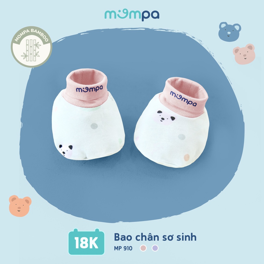 Set bao tay chân Ualarogo cho bé 0-9M vải bamboo mompa hoạ tiết dễ thương