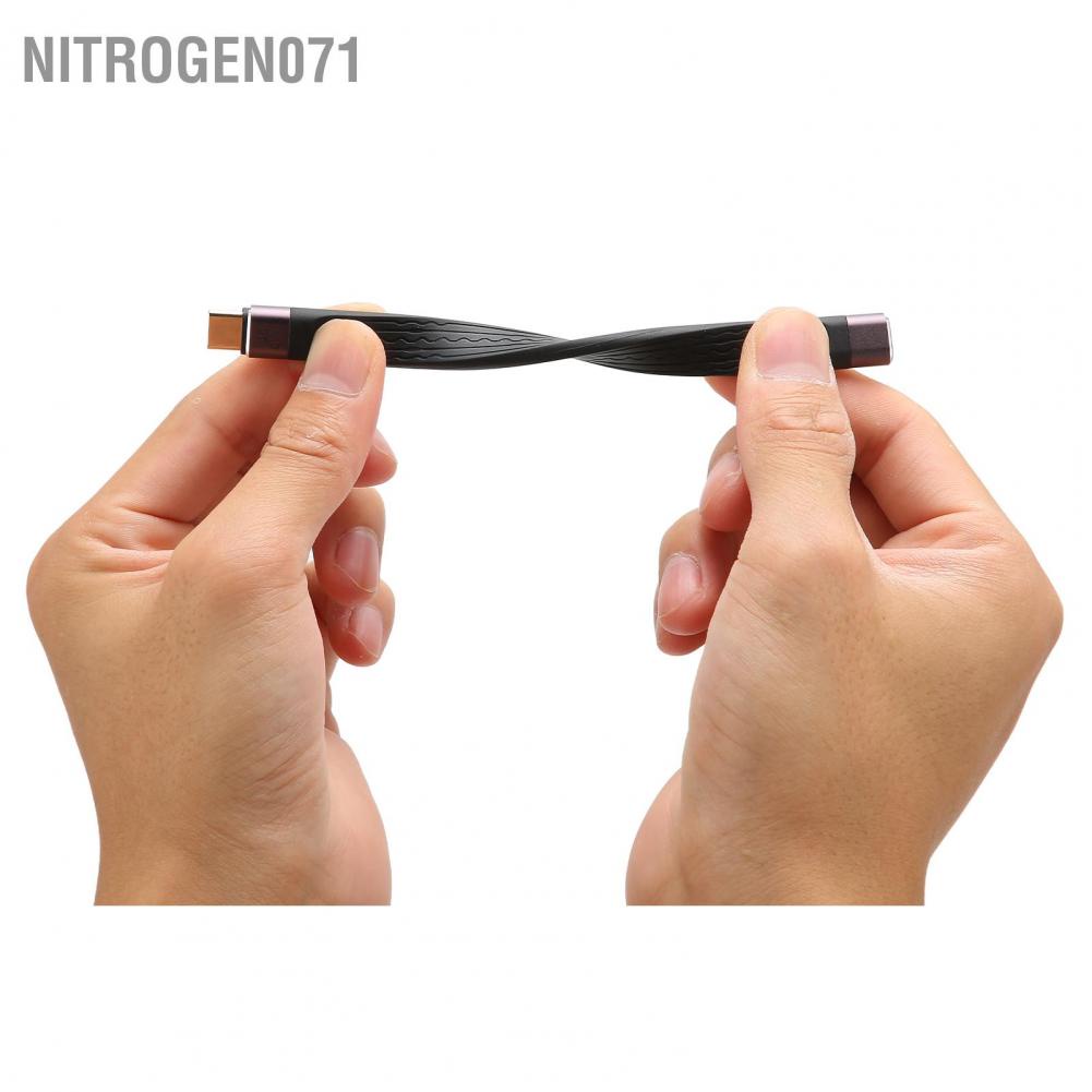 Nitrogen071 Cáp USB C ngắn 40Gbps Hai đầu FPC Loại bền Nam sang Nữ PD 100W Dây sạc nhanh