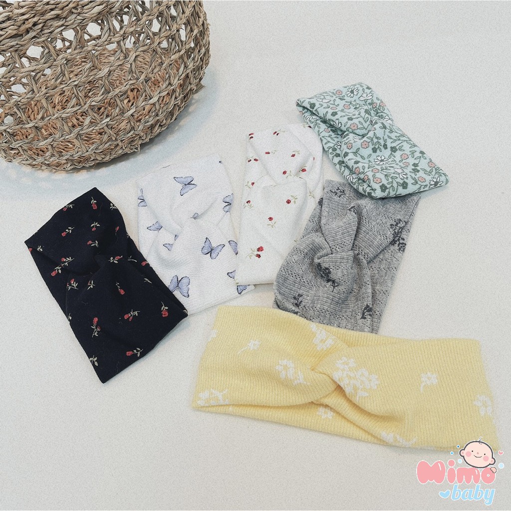 Băng đô bản to xoắn chéo cho bé - vải thoáng khí mềm mại Mimo Baby BD03