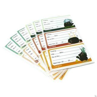 Nhãn Vở Campus Basic – Tem Dán Ghi Môn Học, Tên Lớp – Thiết Kế Tối Giản, Giấy Chống Lóa, Dễ Viết, Dán Bền