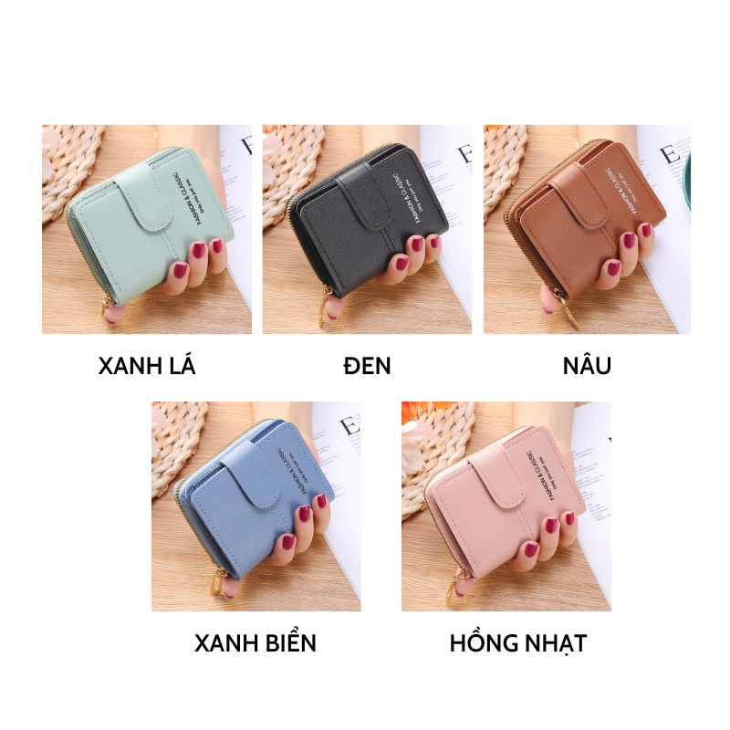 Ví nữ cầm tay mini ngắn đẹp cute nhiều ngăn bỏ túi nhỏ gọn thời trang Hàn Quốc cao cấp giá rẻ JOLITA VN32