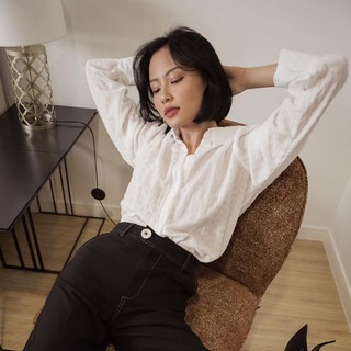 Áo sơ mi trắng tay phồng edini - sm204