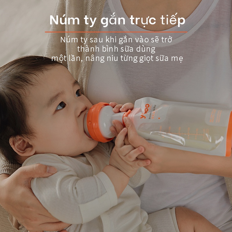 Set 90 túi trữ sữa mẹ Yoboo YB-004 có nắp vặn dung tích 200ml chất liệu PET an toàn cho bé - Hàng chính hãng