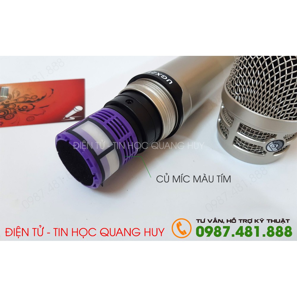 Micro không dây Shure UGX 21 loại 1 tặng pin sạc dung lượng 3000mAh và bộ sạc thông minh tự ngắt khi đầy