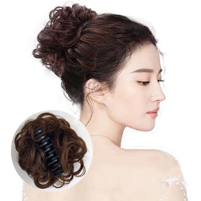 Búi Tóc Giả Xoăn Bằng Sợi Tổng Hợp Có Kẹp Thời Trang Dành Cho Nữ
