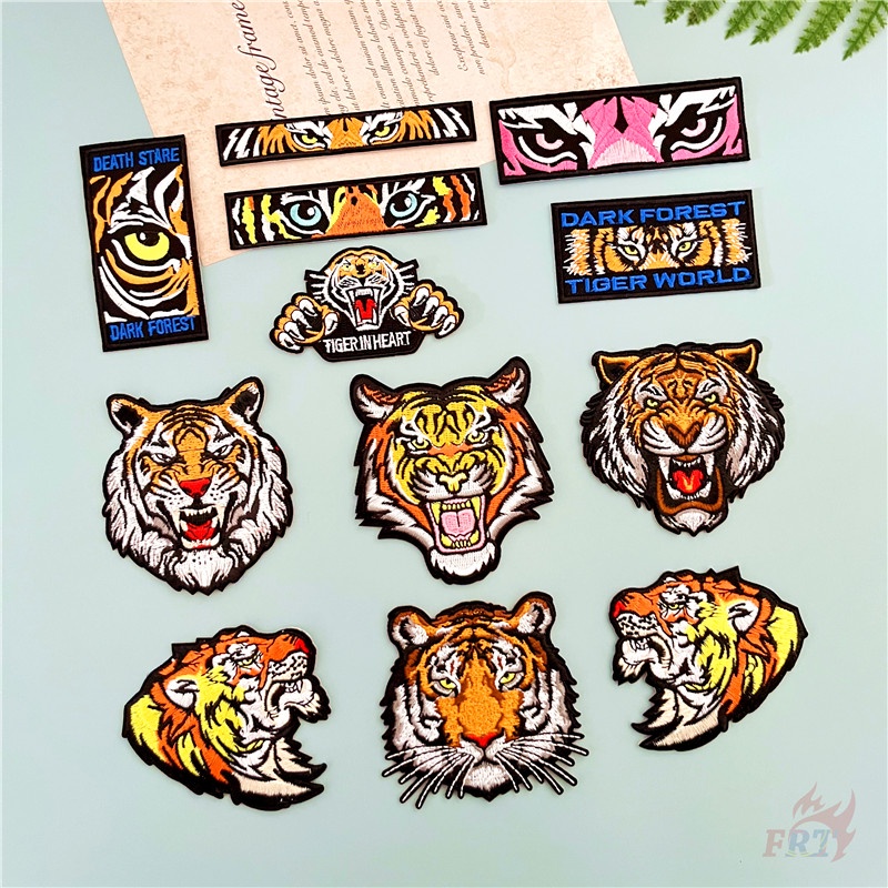 ♚ Sticker Ủi Thêu Hình Chú Hổ: King of The Forest ♚ 1 Sticker Ủi Thêu Hình Huy Hiệu