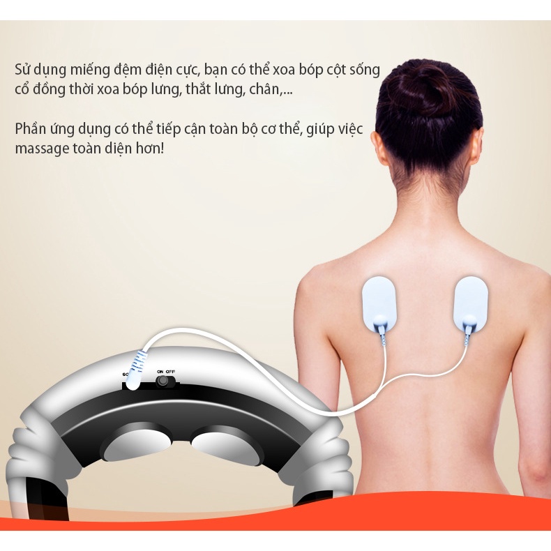 HỎA TỐC 2H - Máy Massage Cổ,Vai Gáy.Máy Mát Xa Đeo Cổ Tiện Lợi Sử Dụng Công Nghệ Xung Điện - Bảo Hành 12 Tháng