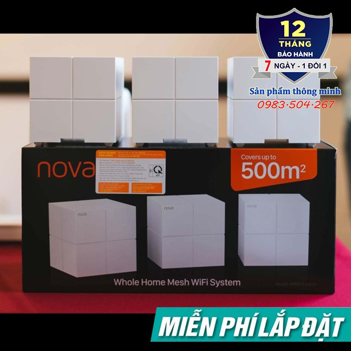 Bộ 3 Cục Wifi Mesh không dây Tenda Nova MW6 - Ghép nối nhiều thiết bị cùng 1 tên wifi