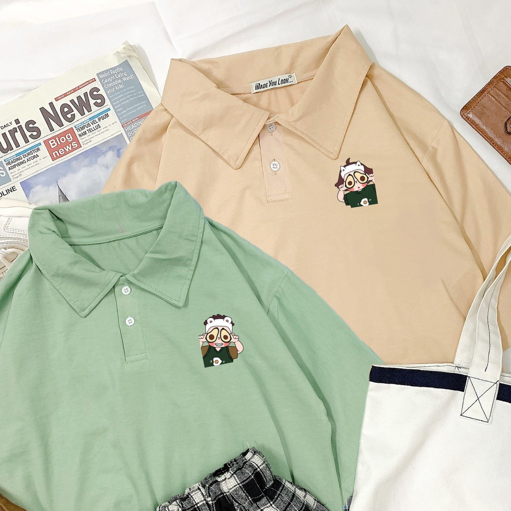 Áo thun tay lỡ polo có cổ 🥑 Couple Trái Bơ 🥑 phông Unisex nam nữ tee oversize form rộng pull Ulzzang Streetwear Hàn Quốc