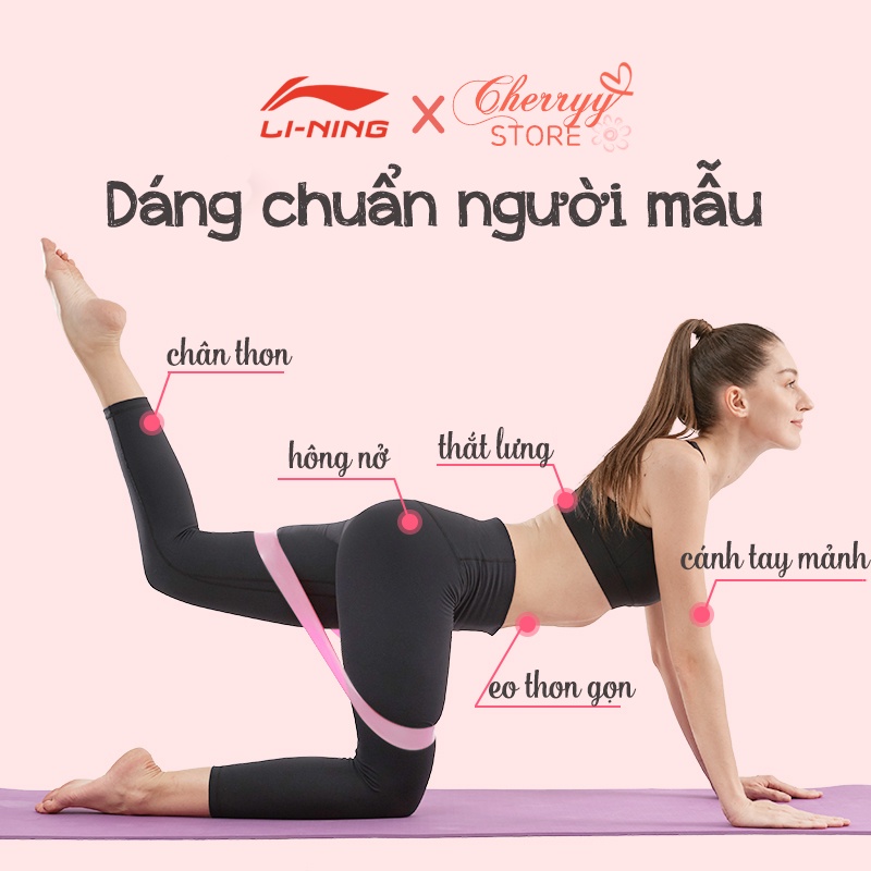 Dây Kháng Lực LiNing Chính Hãng - Dây Đai Kháng Lực Miniband Tập Mông Đùi - Dây Kháng Lực Tập Gym Yoga