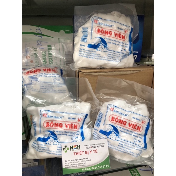 BÔNG GÒN VIÊN BẢO THẠCH TIỆT TRÙNG GÓI 50GR, BÔNG GÒN Y TẾ DẠNG VIÊN BẢO THẠCH 3cm x 3cm bông viên y tế 50gr bảo thạch