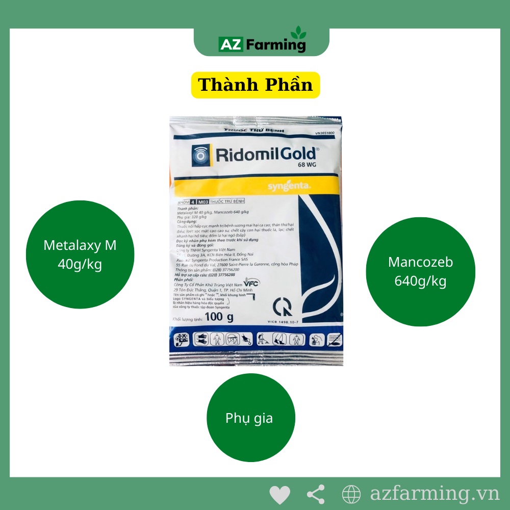 Thuốc Trừ Bệnh Cây Trồng Ridomil Gold 68WG - Gói 100g - AZ Farming