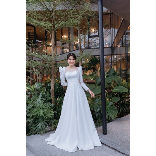 Váy cưới đi bàn cô dâu tay dài