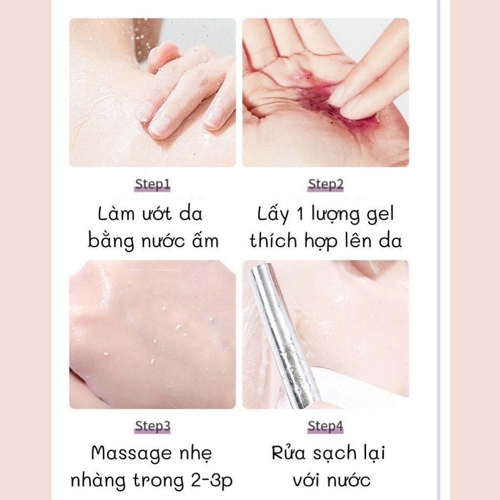 Gel tẩy tế bào chết toàn thân mâm xôi đen  tẩy tế bào chết body dưỡng ẩm trắng sáng da mịn màng SHOP 9999