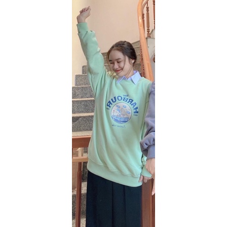 Áo sweater nỉ bông unisex sweater freesize dài tay form rộng chất dày dặn hàng đẹp