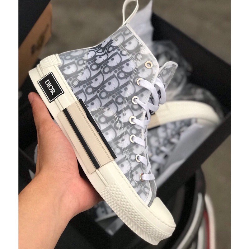 Giày Sneaker Dior Cao Cổ Da Bóng Cao Cấp Nam Nữ