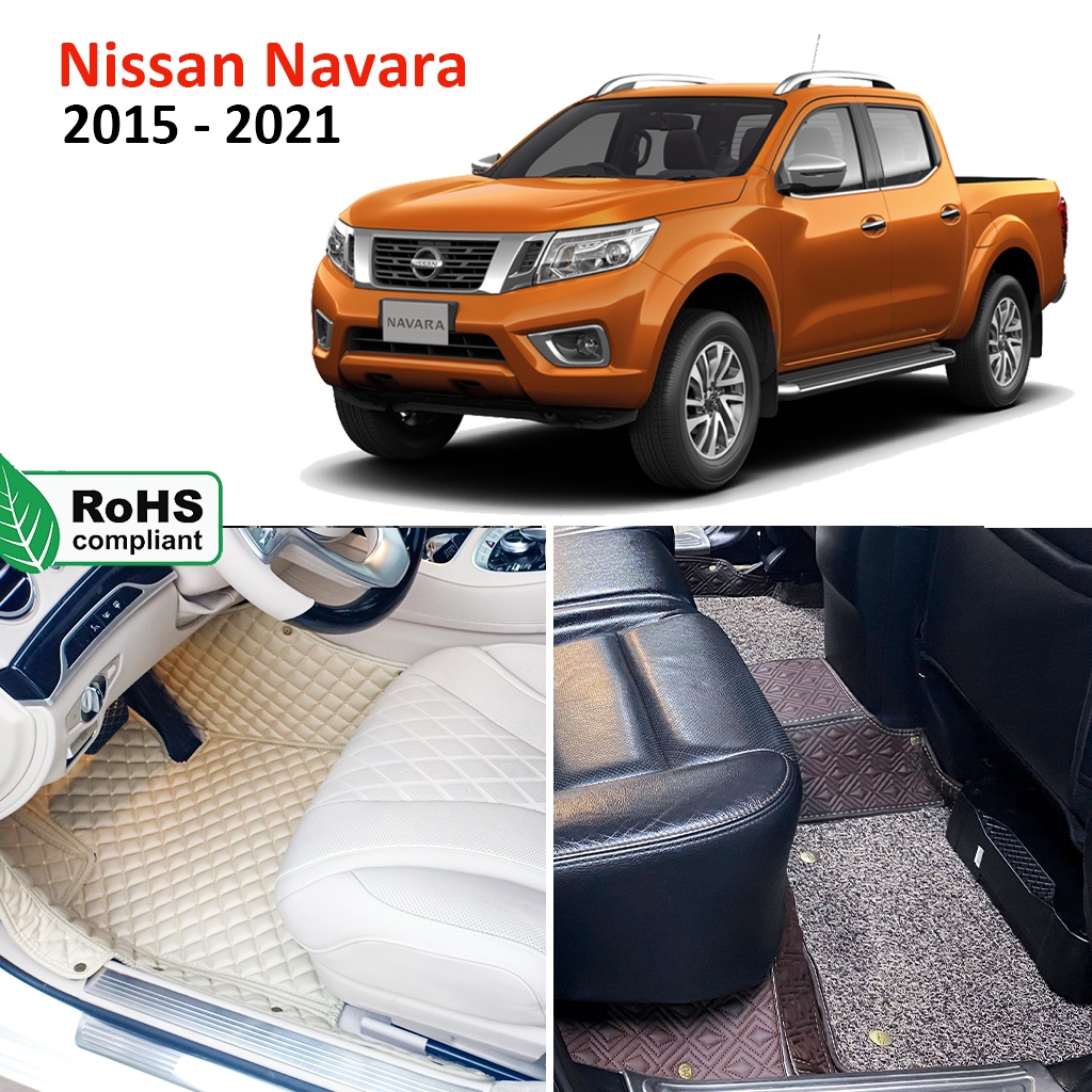 Thảm lót sàn 6D CAO CẤP Nissan Navara 2015-2021 phủ kín sàn xe, cách âm, chống nước hiệu quả