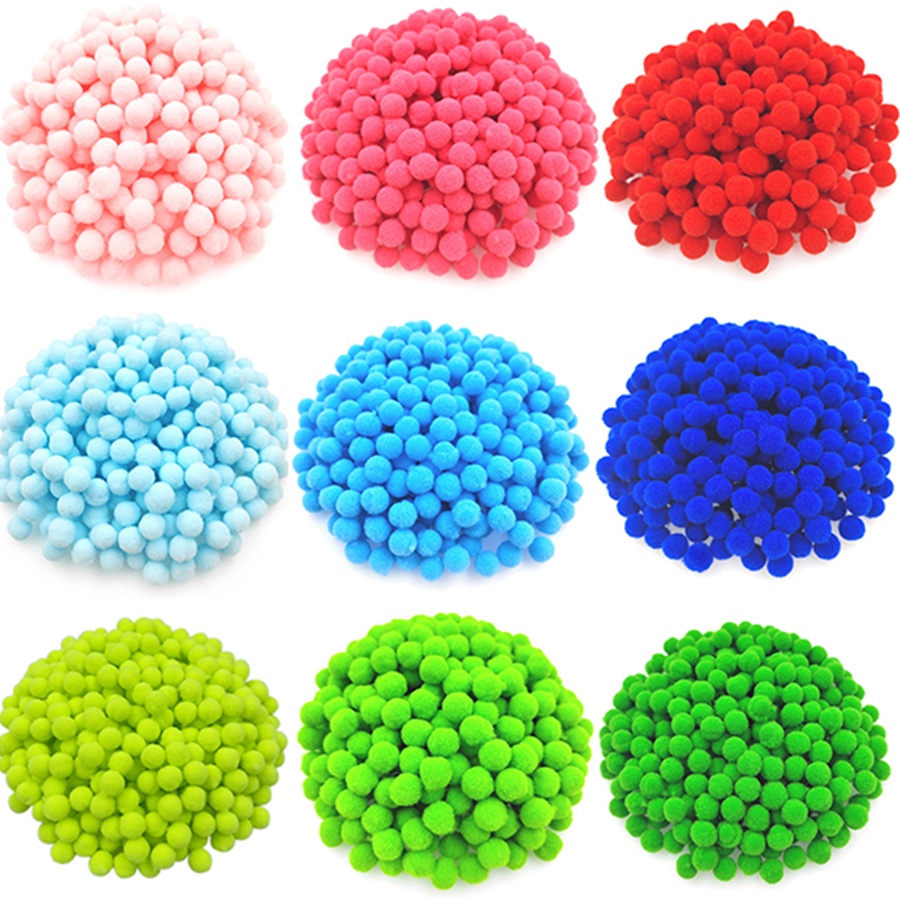 Quả Cầu Lông Xù 10/15mm Mềm Nhiều Màu Sắc Dùng Để Làm Đồ Trang Trí Thủ Công