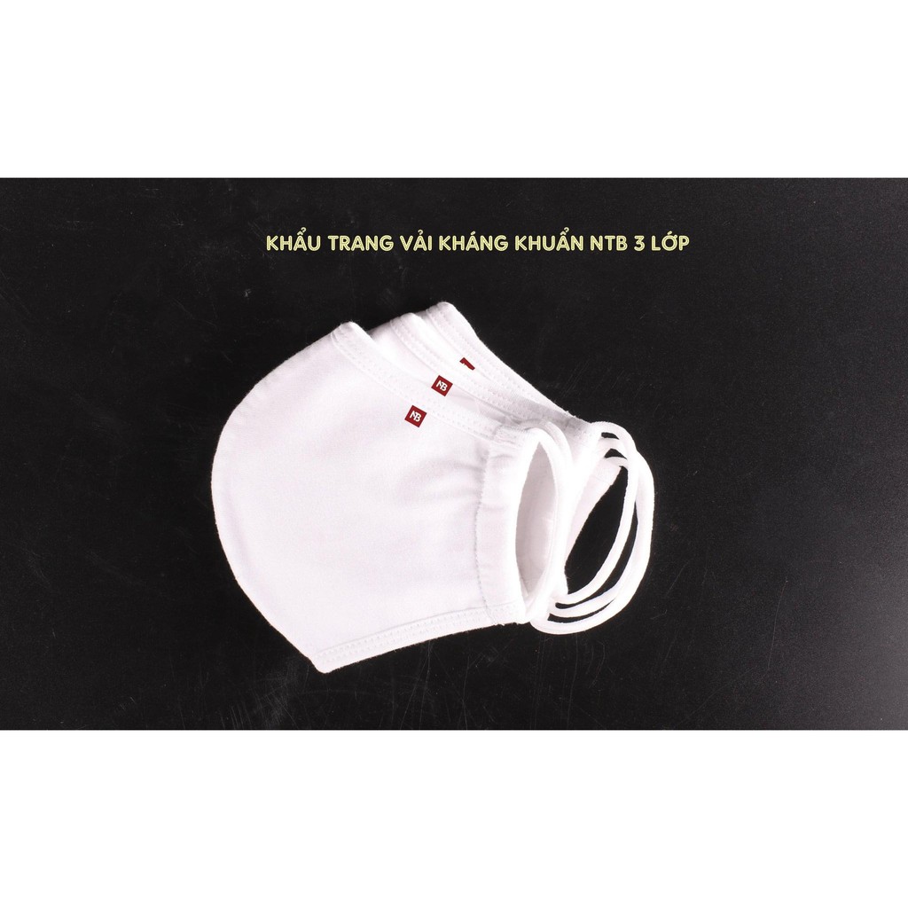 [NTB] Khẩu Trang Vải Kháng Khuẩn 3 Lớp 100% Cotton. Tái sử dụng 30 lần | BigBuy360 - bigbuy360.vn