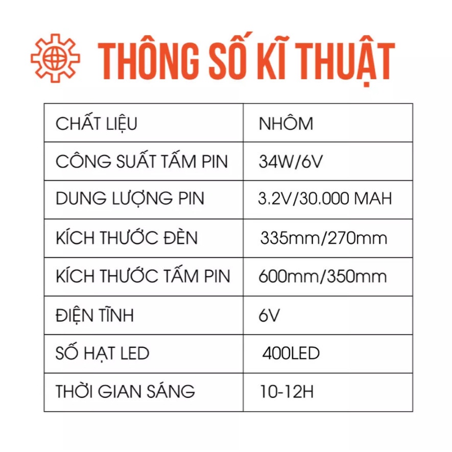 Đèn pha led năng lượng mặt trời công suất 200w chiếu sáng sân vườn , Đèn chiếu sáng ngoài trời Bảo Hành 2 năm