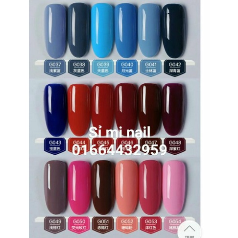 Màu từu 42 - 79 Sơn gel KG chai 12ml thương hiệu ưa chuộng mạnh của giới trẻ đài loan..