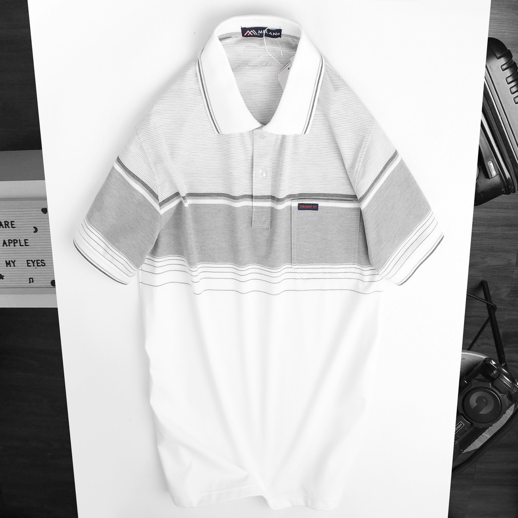 Áo POLO Thun Nam TRUNG NIÊN Có Túi, Áo PoLo Nam Vải Cá Sấu Cotton Mềm Mịn Co Giãn 4 Chiều