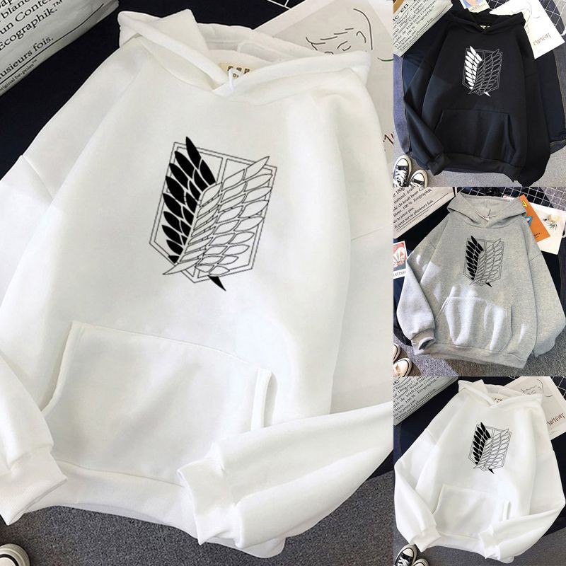 Áo hoodie in hình hoạt hình Attack On Titan thời trang