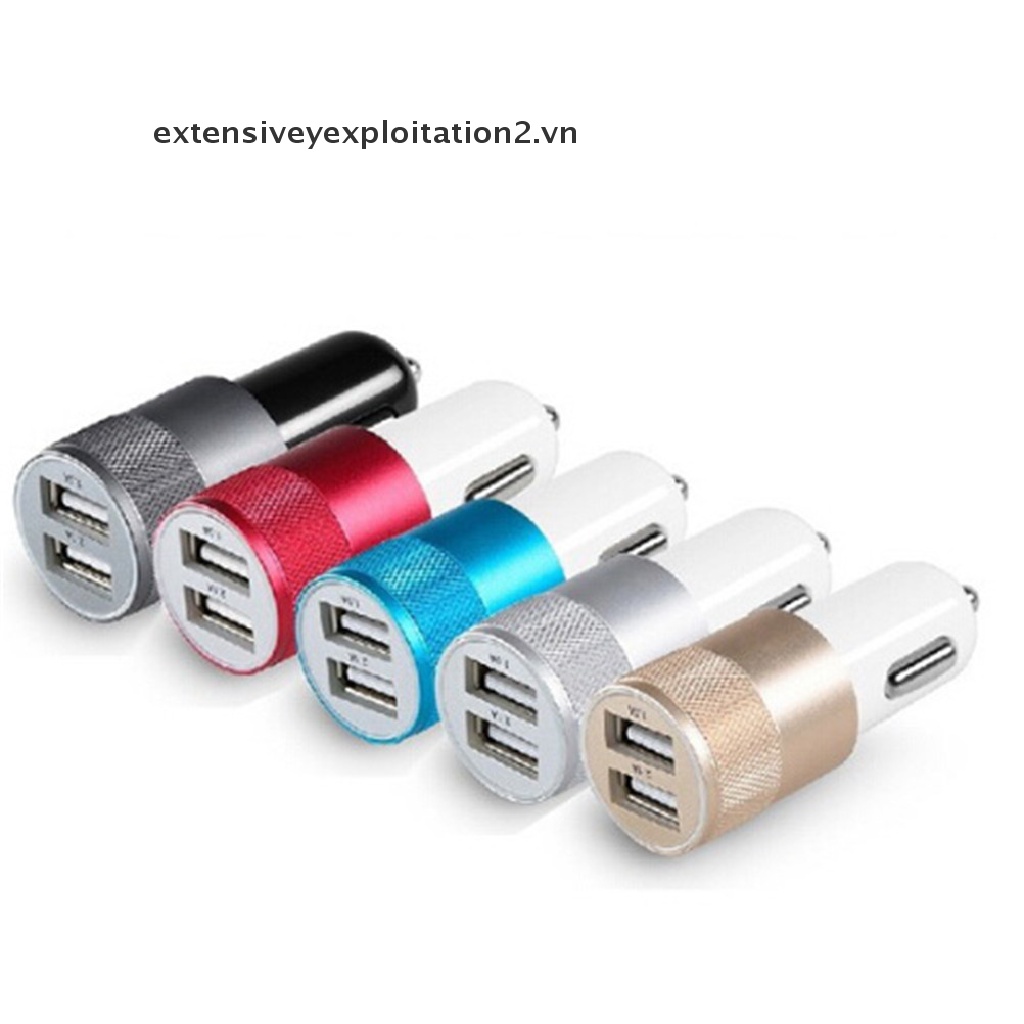 Bộ sạc nhanh DC 3.1A 2 cổng USB cho điện thoại laptop trên xe hơi
