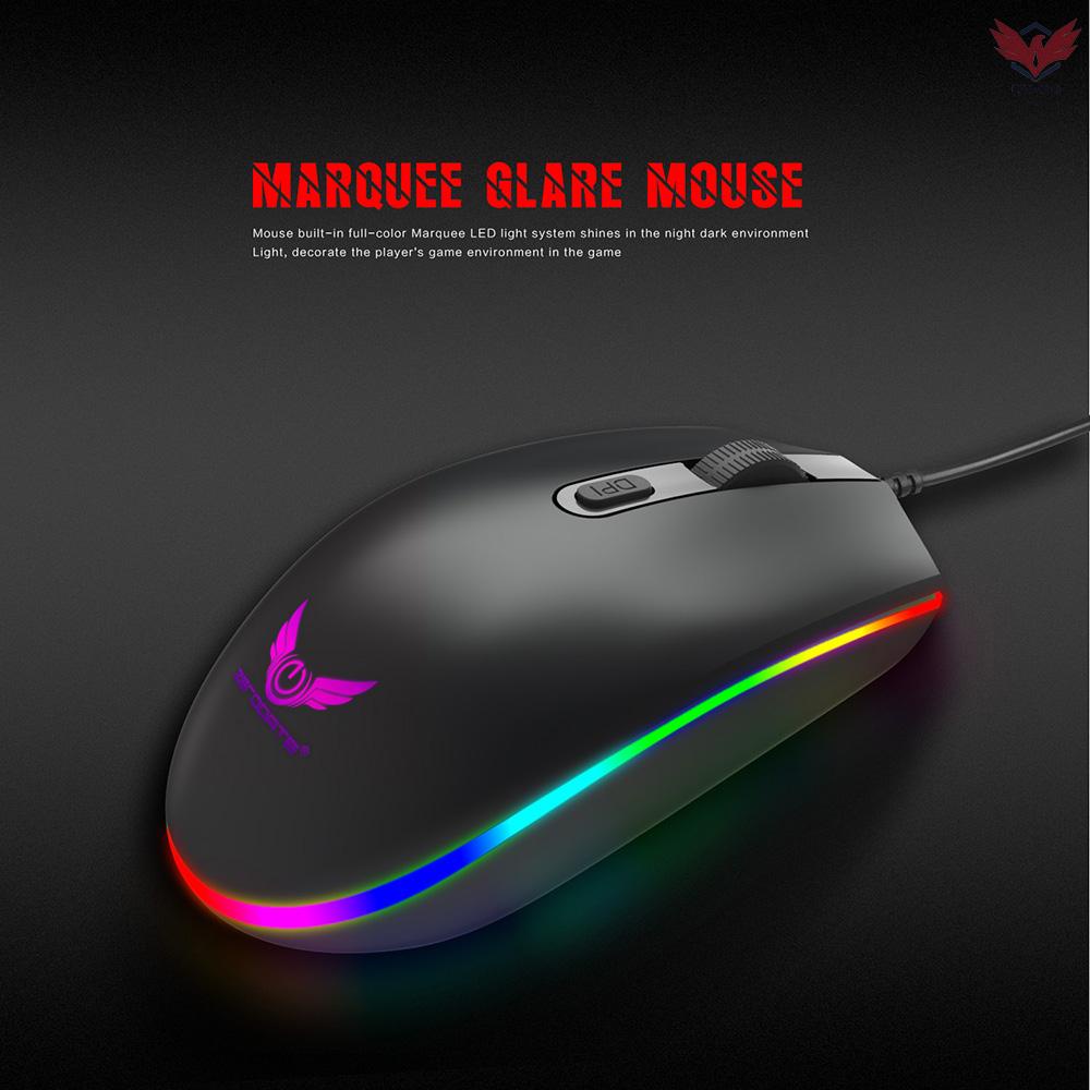 ZERODATE S900 Computer Gaming Mouse 1600DPI 4 Buttons RGB LED Backlight Optical Ergonomic Mouse USB Wired Mice for PC