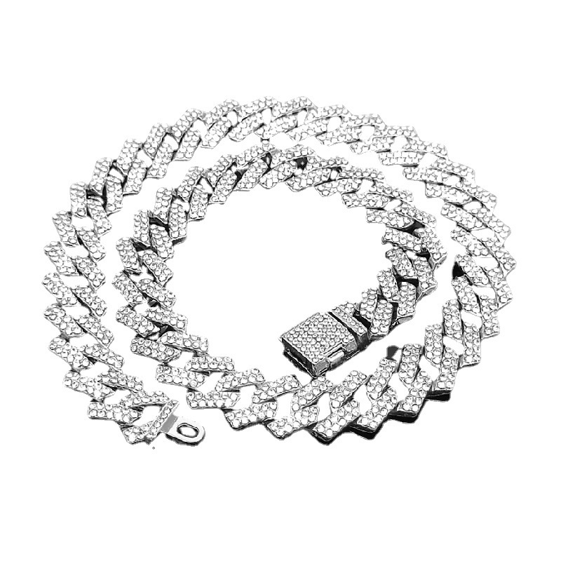 Dây Chuyền Dạng Chuỗi Dài 15mm Nắp Lật Màu Hồng Xanh Dương Phong Cách hip hop cuban Dành Cho Nam