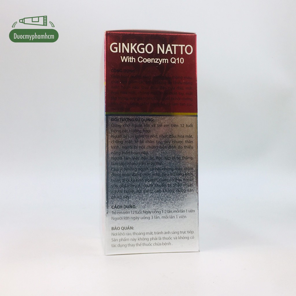 HOẠT HUYẾT DƯỠNG NÃO BRAIN GINKGO NATTO 100 Viên