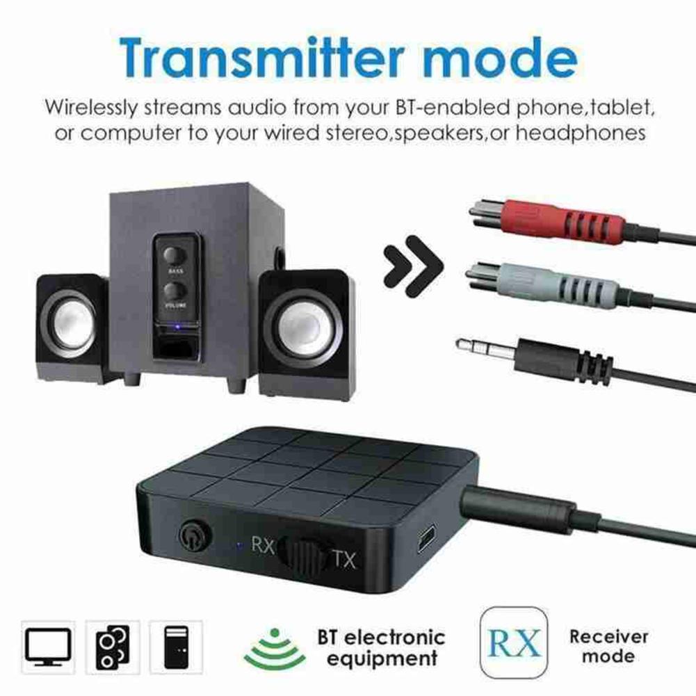 Bộ thu phát âm thanh Bluetooth 5.0 4.2 2 trong 1 cho TV Stereo RCA AUX B8Y4