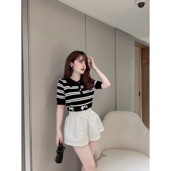 Áo len kẻ montogi hàng đẹp chuẩn phom dáng