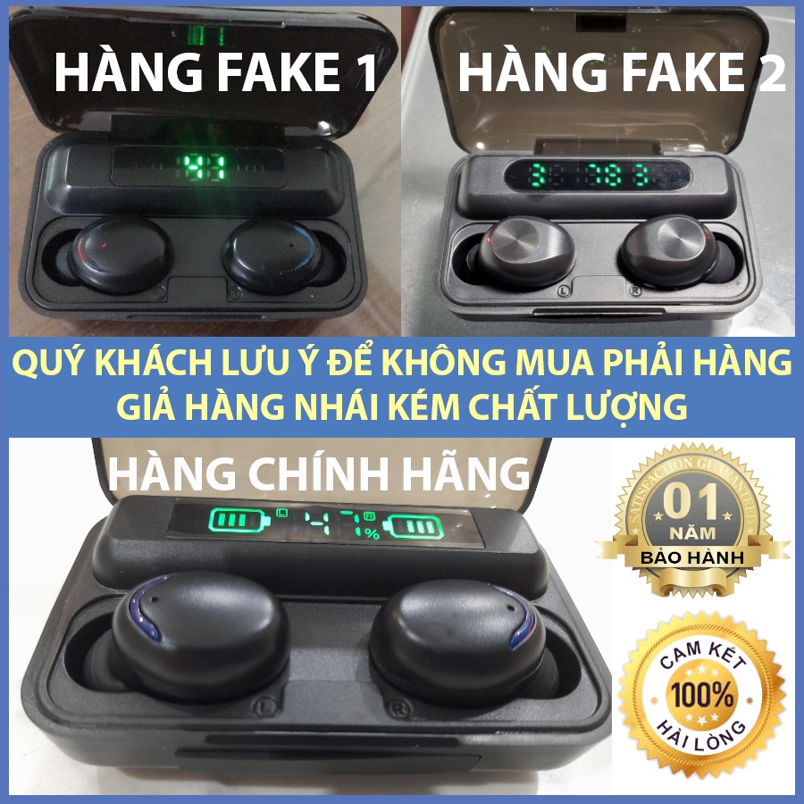 Tai nghe bluetooth, AMOI F9-5 TWS 5.1 bản Quốc Tế, hỗ trợ cảm ứng,chống nước IPX5, chống ồn,tích hợp sạc dự phòng 2000mA
