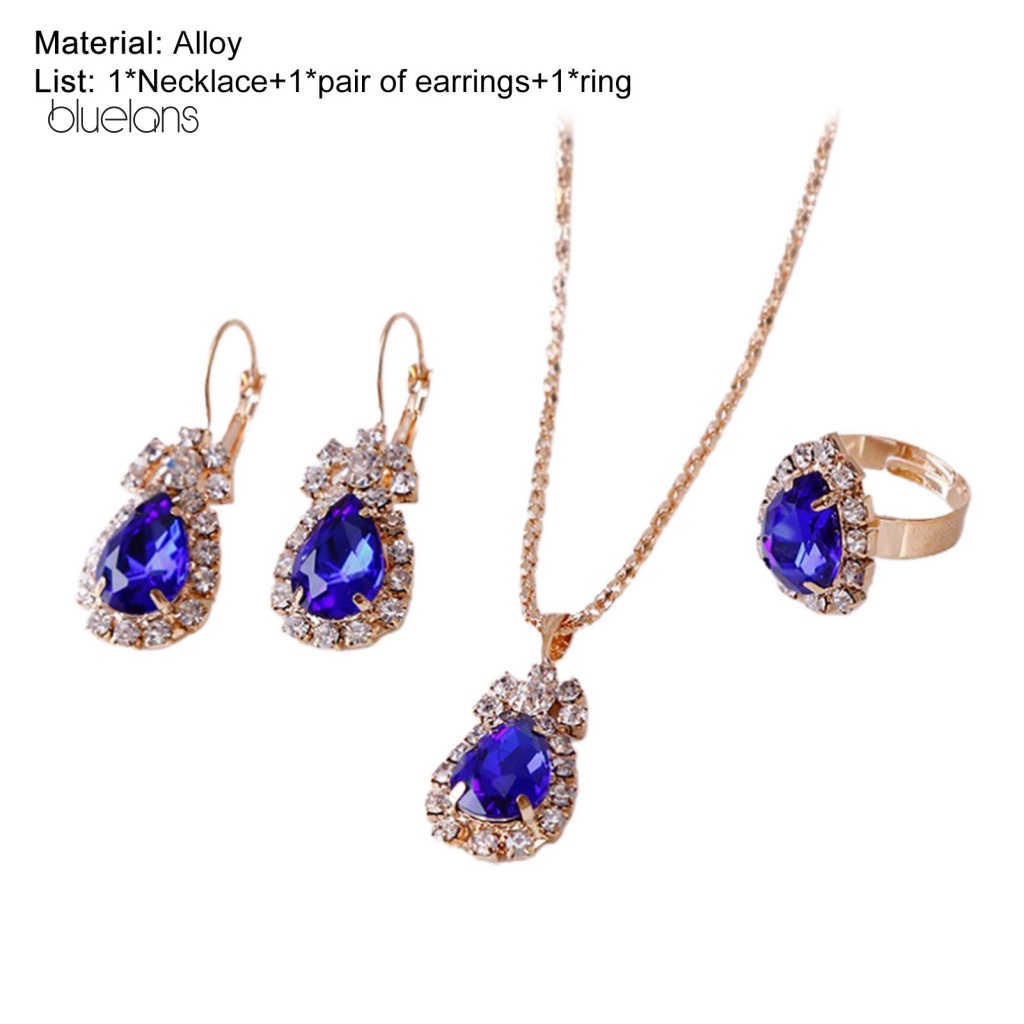 Bộ Trang Sức Gồm Vòng cổ / Bông Tai / Nhẫn Dáng Dài Thiết Kế Thoải Mái Thời Trang