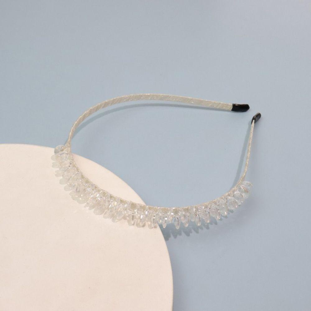 Kẹp Tóc VANES1 Màu Trắng Họa Tiết Hình Học Tối Giản Cho Nữ|Dây Cột Tóc Thời Trang Hè Xinh Xắn Cho Nữ