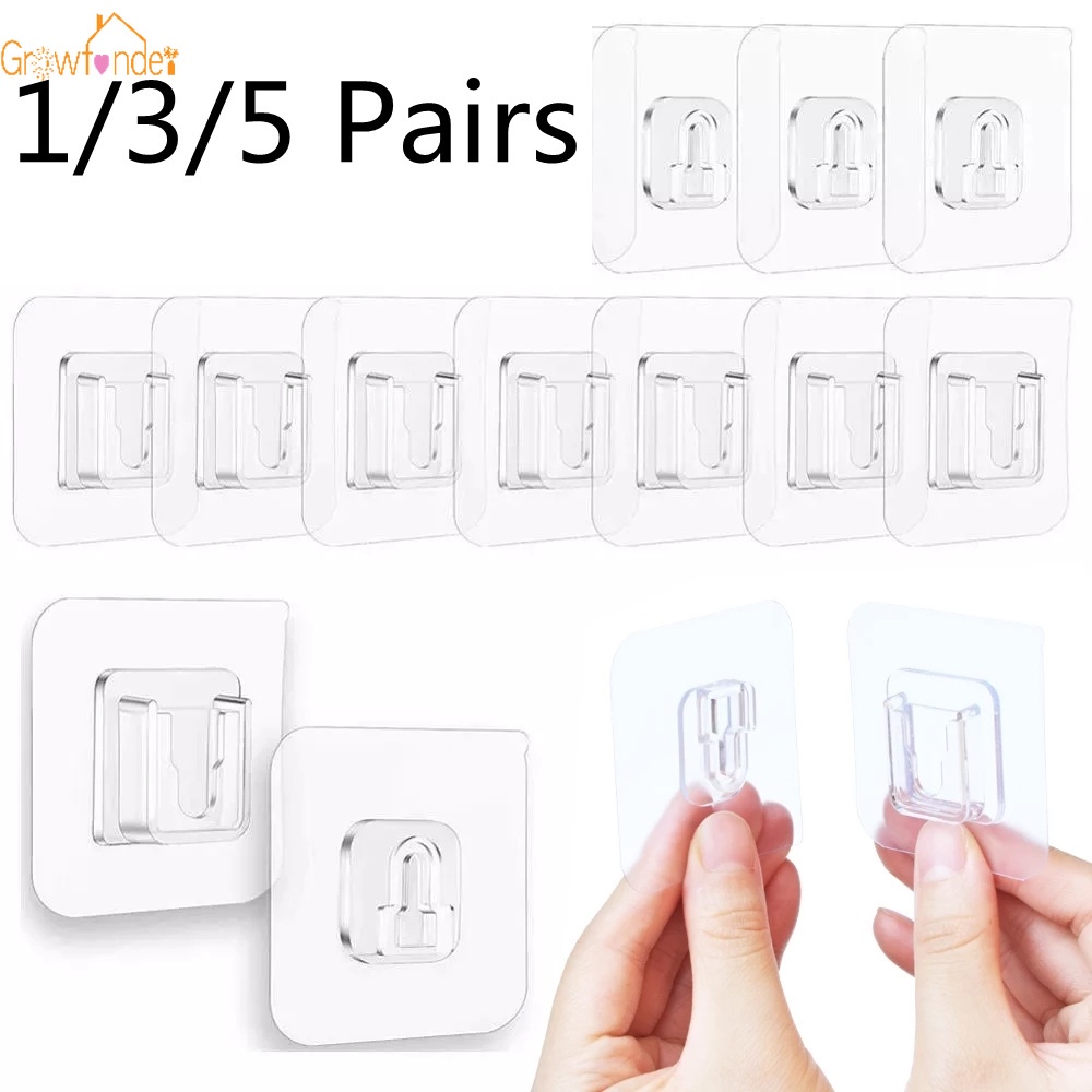 Giá Đỡ Treo Đồ Dùng Gắn Tường Thiết Kế Hai Mặt Trong Suốt Đa Năng Tiện Dụng Cho Nhà Tắm