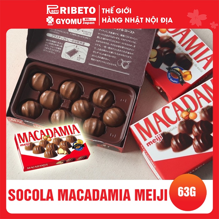 Kẹo socola Macadamia Meiji 63g - Nhật Bản