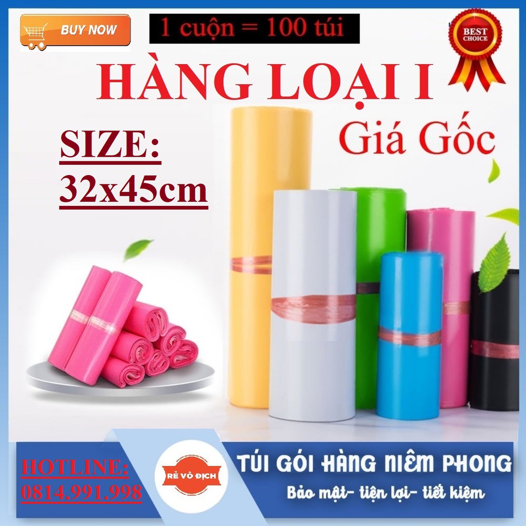 SIÊU TIẾT KIỆM | Túi Gói Hàng Túi Niêm Phong Tự Dính size 32x43cm Nhiều Màu Có Sẵn Lớp Dán Tiện Lợi