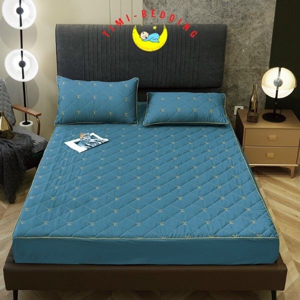 Bộ ga gối lụa 80s thêu chữ XL trần bông cao cấp, nhập khẩu, chính hãng và mát mẻ - Timibedding