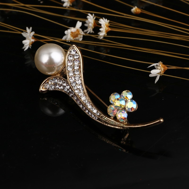 Ghim Cài Áo Hình Hoa Đính Ngọc Trai Nhân Tạo Thời Trang