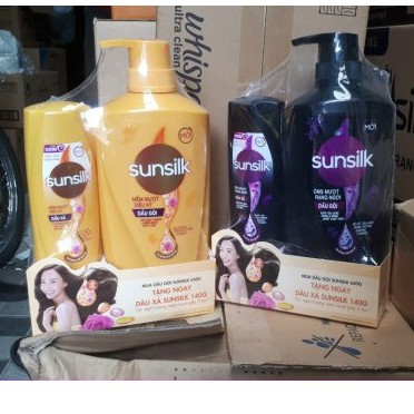 Dầu gội sunsilk vàng, đen 650g tặng khăn hoặc chai xả nhỏ hoặc gội nhỏ