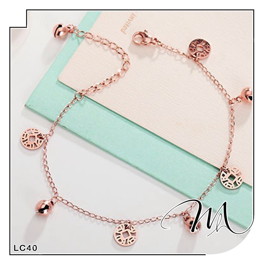 Lắc chân nữ Titan có chuông phối đồng tiền xinh xắn - Măng’s House LC40