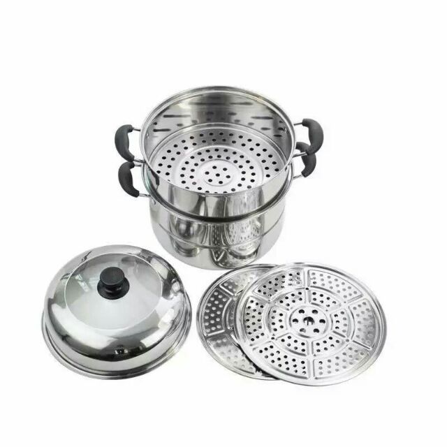 Nồi hấp đa năng inox 3 tầng