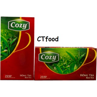 Hồng trà/ trà vải túi lọc Cozy hộp 50r 25 túi lọc